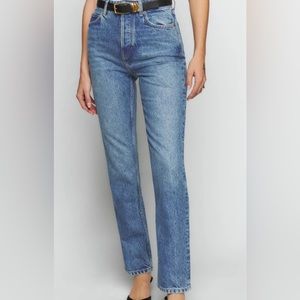 Reformation Cynthia High Rise Straight Jeans Size 26 NWT missing one button